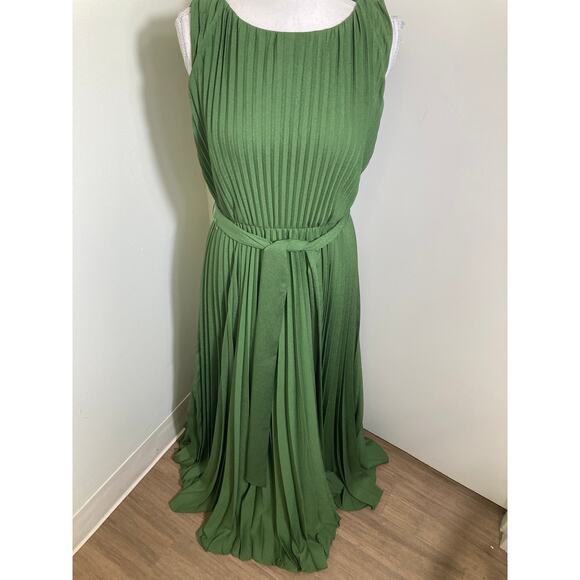 Badgley Mischka Geen Mini Pleated Maxi Dress Sz 4 - Picture 1 of 3
